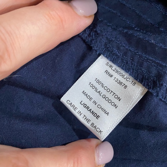 Love Tree Navy Blue Ladies Cotton Casual Jacket Size Large - Picture 5 of 6